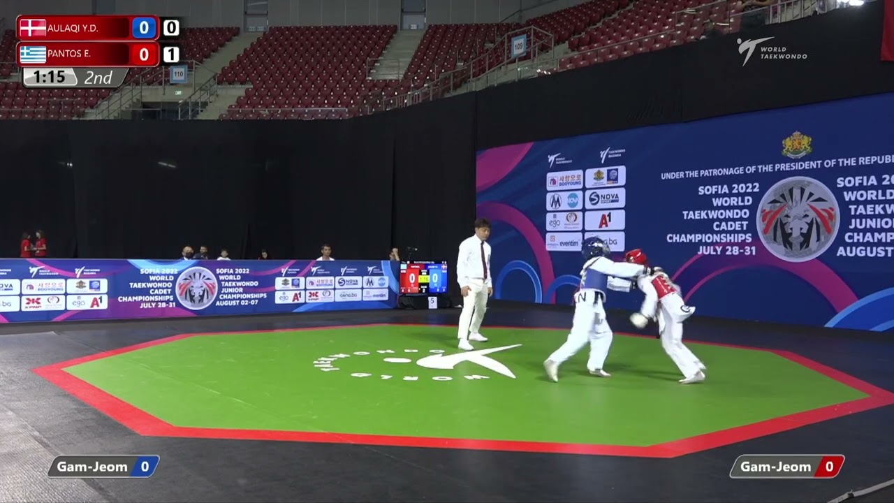 508 Round of 32 Boys 33kg DEN AULAQI Yosef darid GRE PANTOS Evangelos