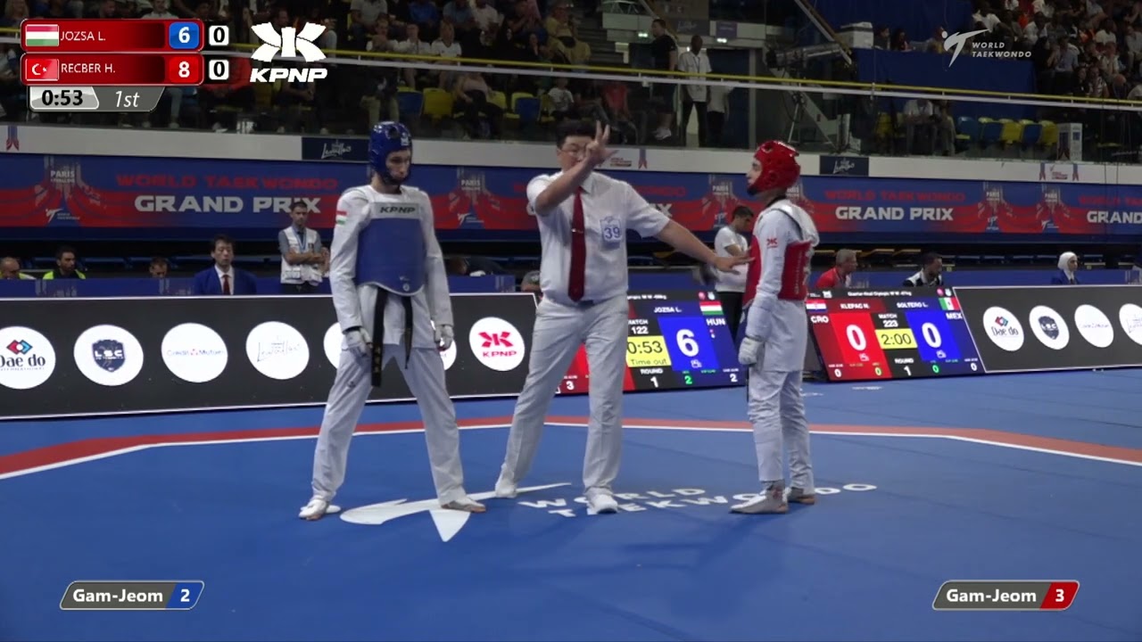 122 R16 M 68kg HUN JOZSA L TUR RECBER H | Paris 2022 World Taekwondo Grand-Prix (Levallois) background