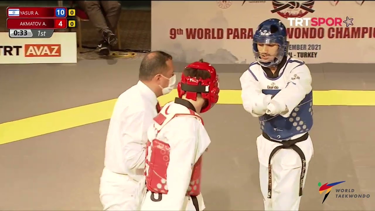 Semifinal K44 M-58kg YASUR A ISR vs AKMATOV A RPC background