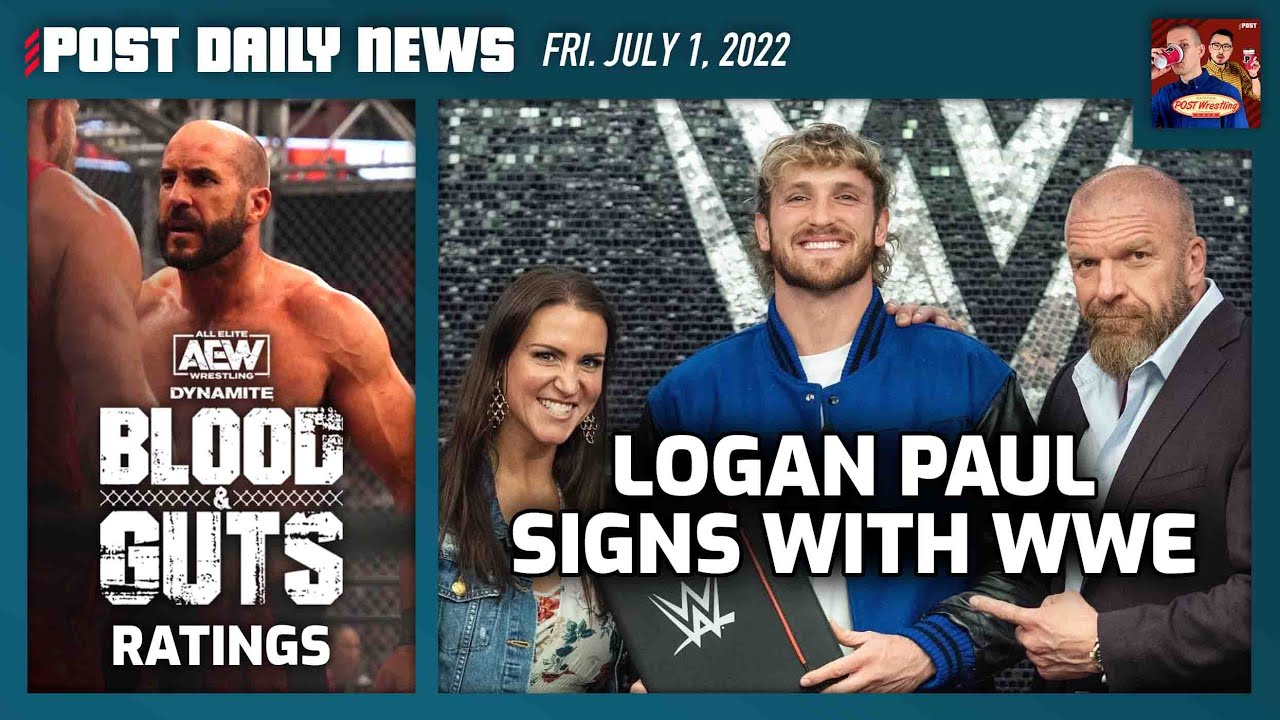 AEW Blood & Guts ratings, Logan Paul signs with WWE | POST News 7/1 background