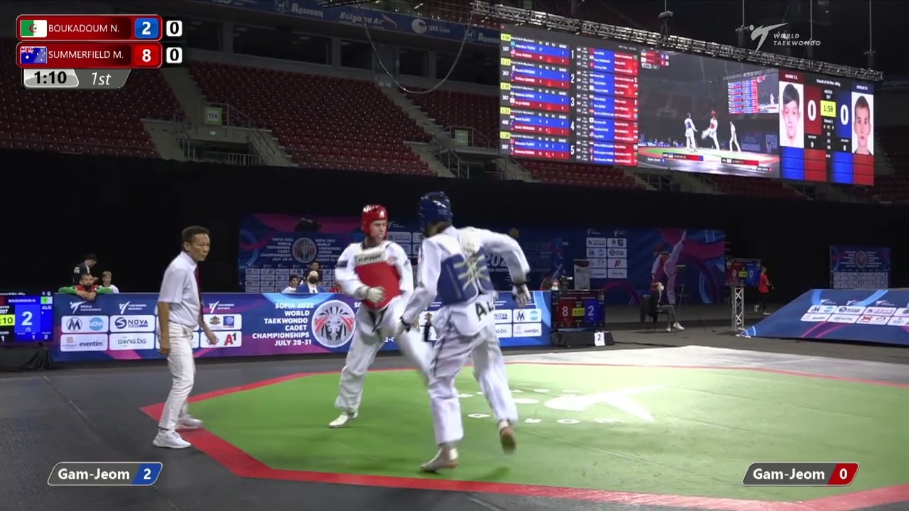 207 R64 Men 68kg ALG BOUKADOUM N AUS SUMMERFIELD M background