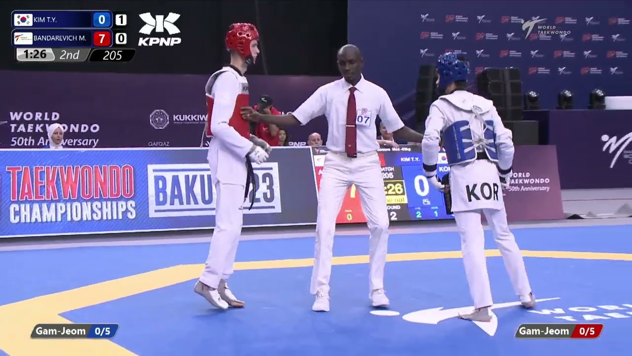 205 R64 Men 63kg KOR KIM T Y AIN BANDAREVICH M background