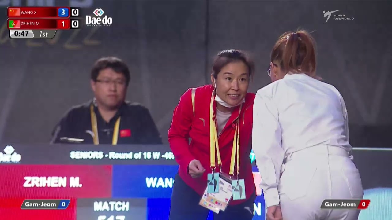 517 W-46kg R-16 WANG Xiaolu CHN 🔵 vs 🔴 ZRIHEN Michal POR I Guadalajara 2022 WT Championships