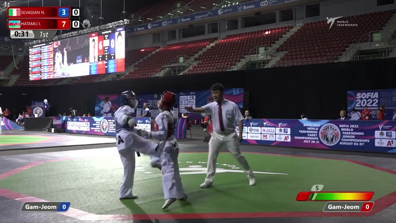 516 Round of 32 Boys 37kg ITA SEVAGIAN Nicolo AZE HATAMLI Ilyas