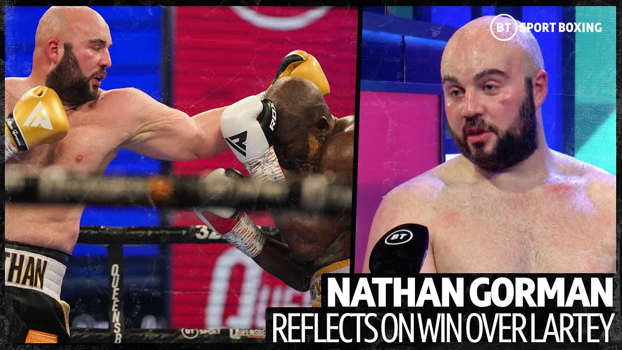 "I need to lose weight and get back out in December!" Nathan Gorman reacts to Richard Lartey win background