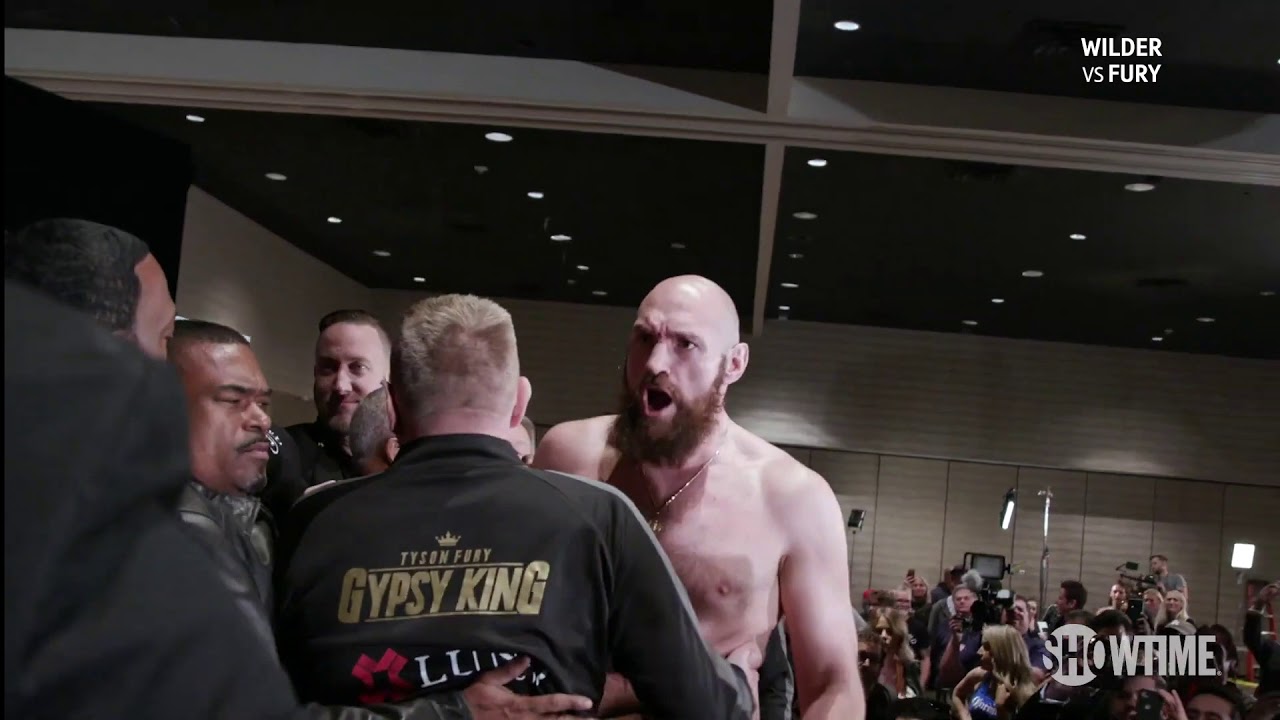 Wow! Stunning behind-the-scenes footage from the Wilder v Fury face-off background