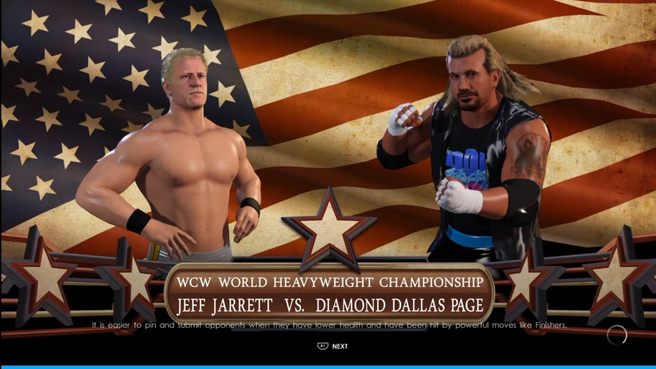 Jeff Jarrett vs Diamond Dallas Page Thunder Cage. Slamboree 2000. WWE 2K22 background