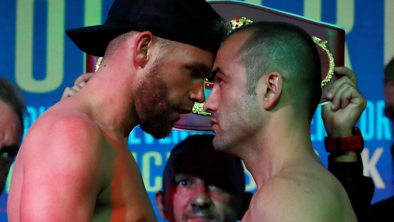Words exchanged! Heated face-off between Billy Joe Saunders and Shefat Isufi background