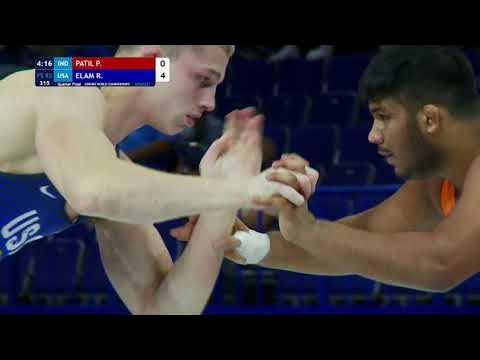 1/4 FS - 92 kg: P. PATIL (IND) v. R. ELAM (USA)