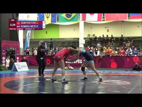 Qual. WW - 57 kg: L. ALMEYDA FONC (COL) v. P. ROMERO NIETO (MEX) background