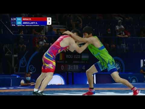 1/4 GR - 55 kg: D. MIHAI (ROU) v. A. ABDULLAEV (UZB) background
