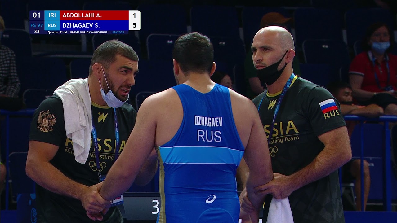 1/4 FS - 97 kg: A. ABDOLLAHI (IRI) v. S. DZHAGAEV (RUS)