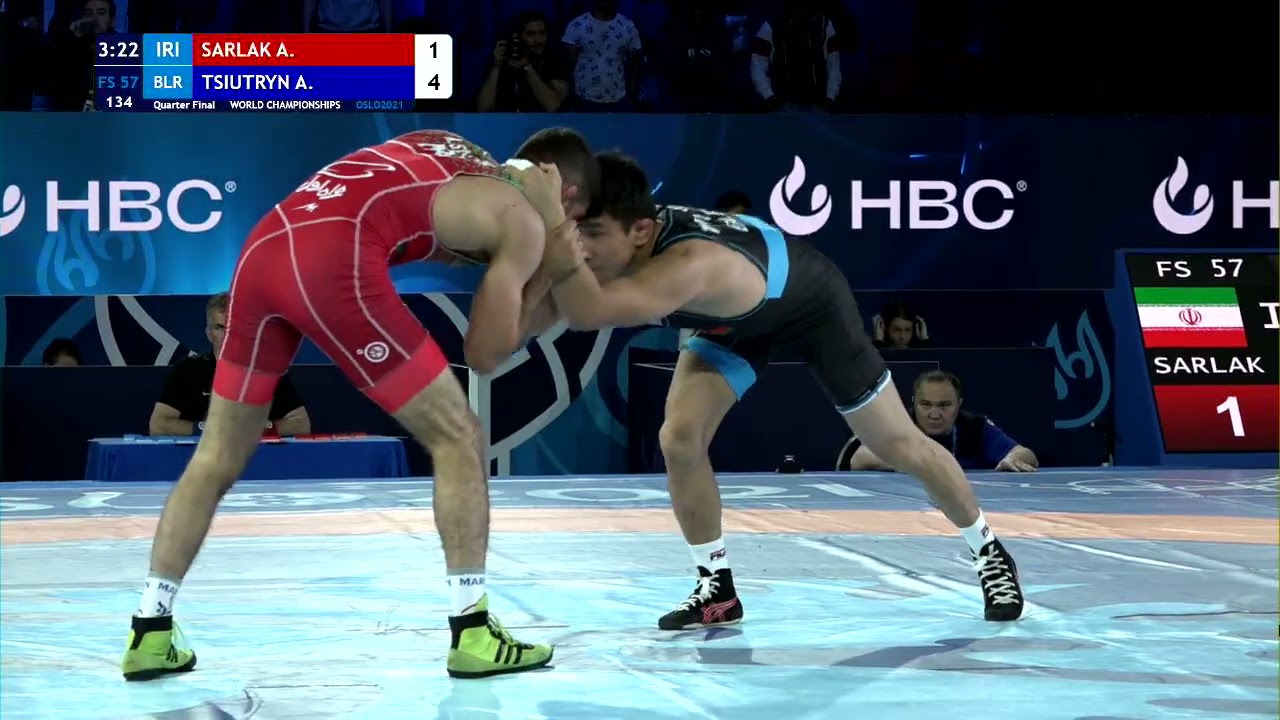 1/4 FS - 57 kg: A. SARLAK (IRI) v. A. TSIUTRYN (BLR) background