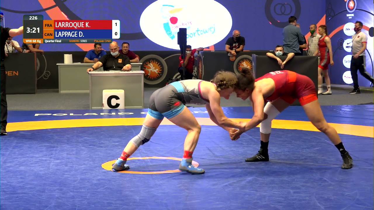 1/4 WW - 68 kg: K. LARROQUE (FRA) v. D. LAPPAGE (CAN)