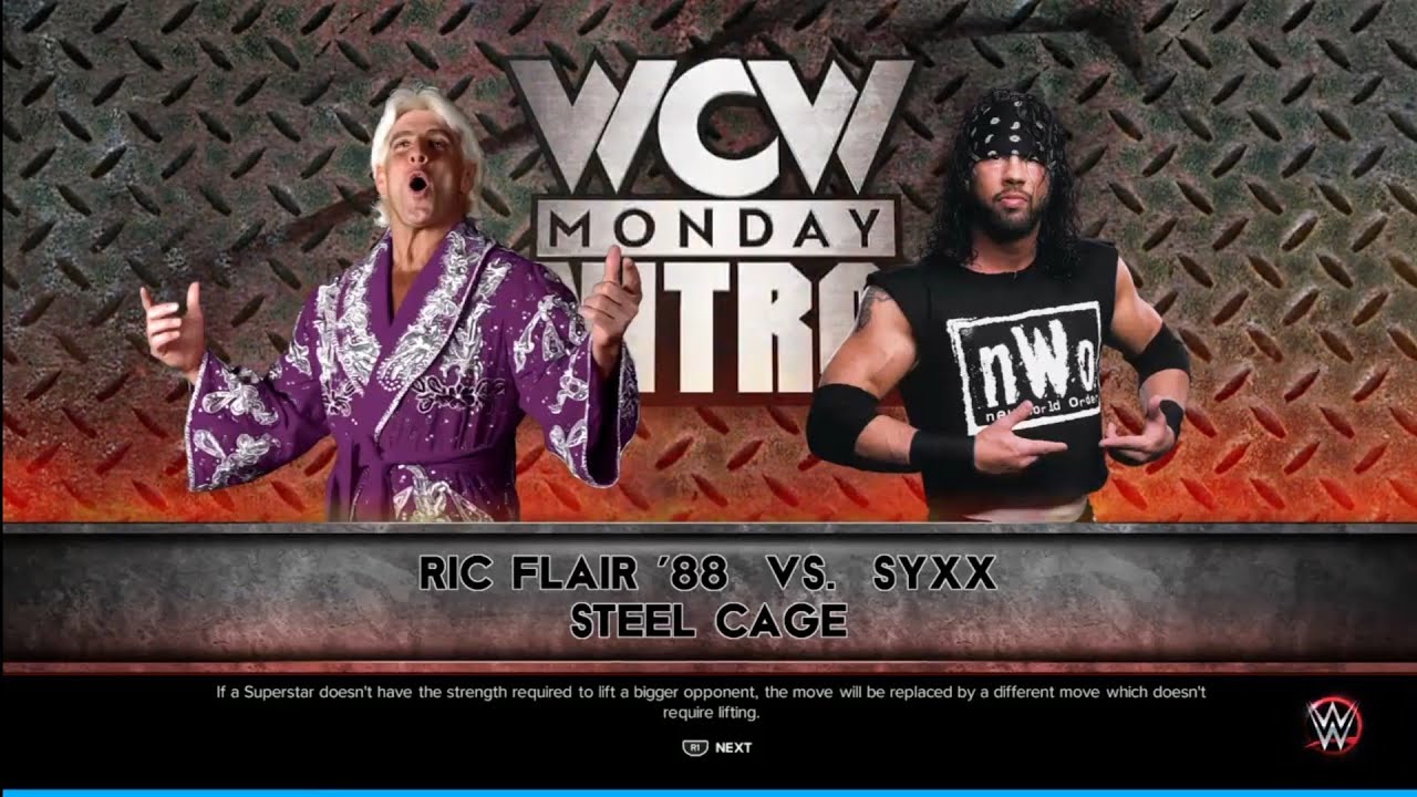 Ric Flair vs Syxx. Cage Match. WCW Nitro Springbreak. WWE 2K23