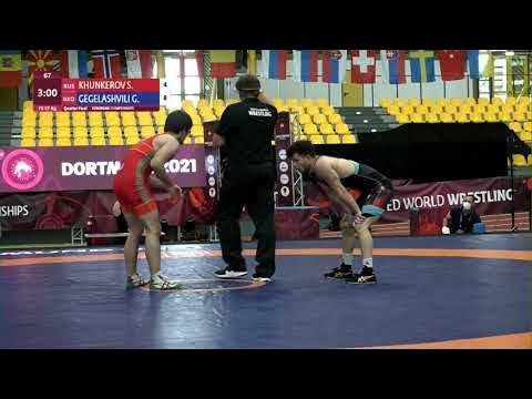 1/4 FS - 57 kg: S. KHUNKEROV (RUS) v. G. GEGELASHVILI (GEO)