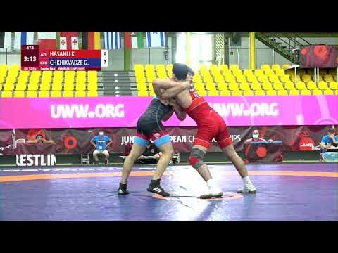1/4 GR - 72 kg: K. HASANLI (AZE) v. G. CHKHIKVADZE (GEO) background