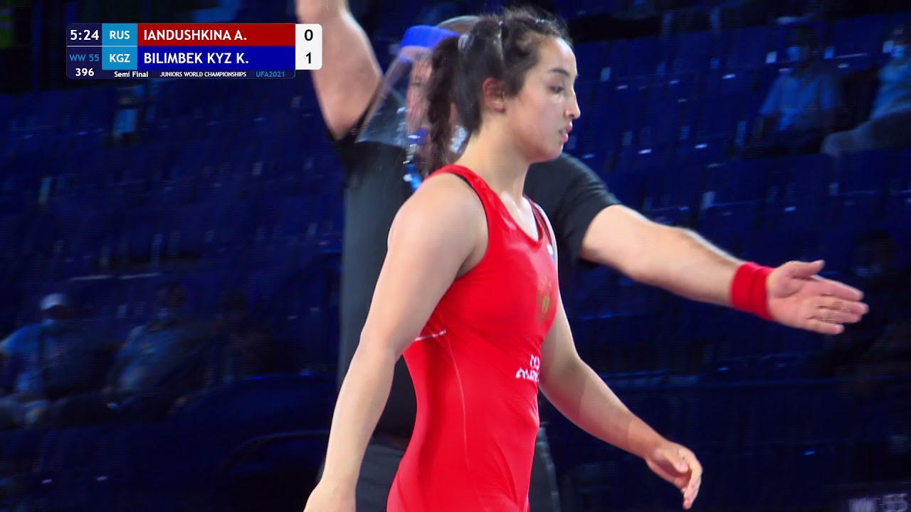 1/2 WW - 55 kg: A. IANDUSHKINA (RUS) v. K. BILIMBEK KYZ (KGZ)