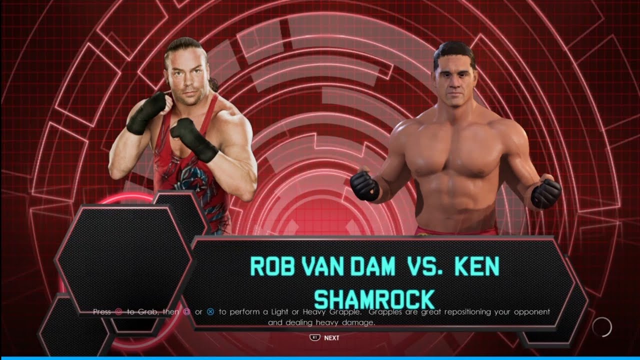 Rob Van Dam vs Ken Shamrock Impact. WWE 2K22 background