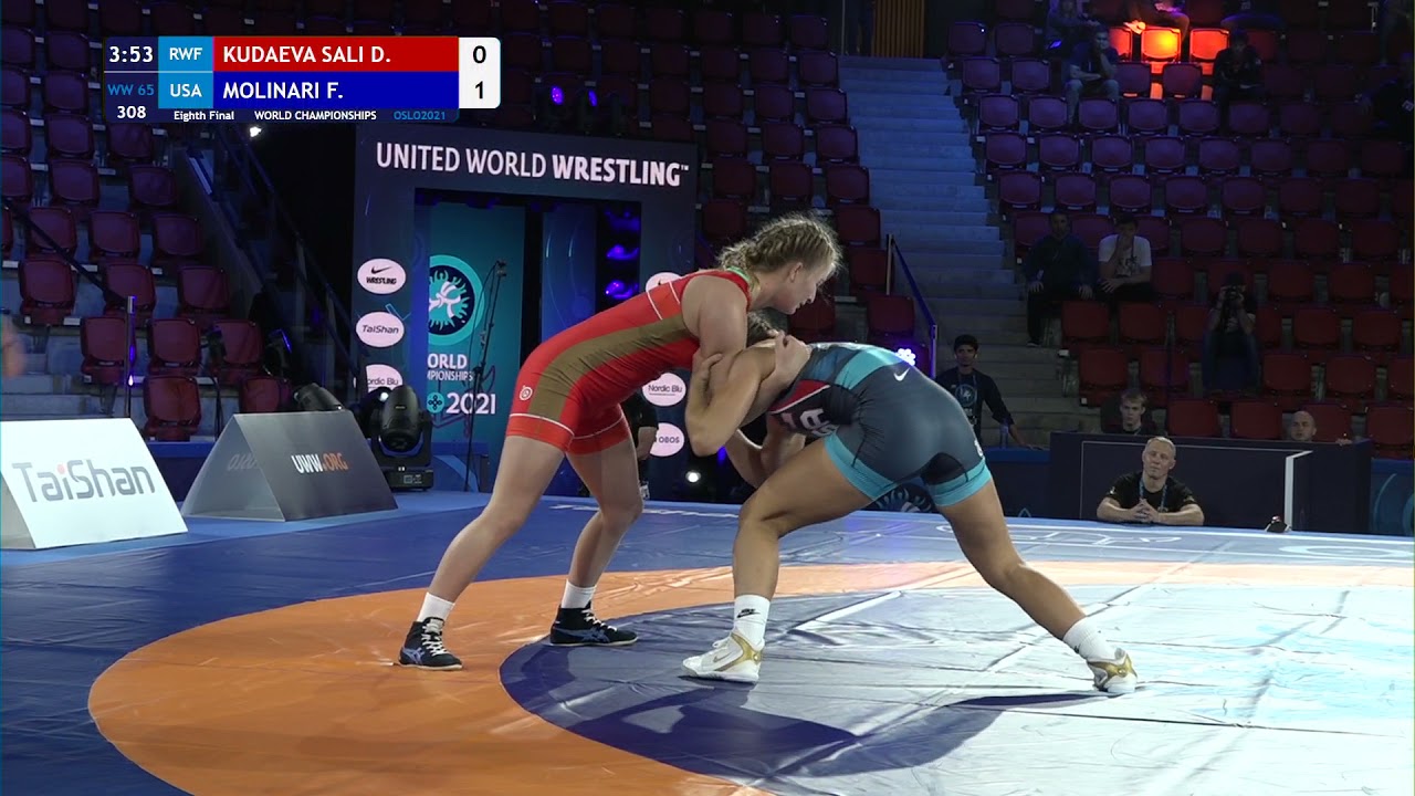 1/8 WW - 65 kg: D. KUDAEVA SALI (RWF) v. F. MOLINARI (USA) backdrop