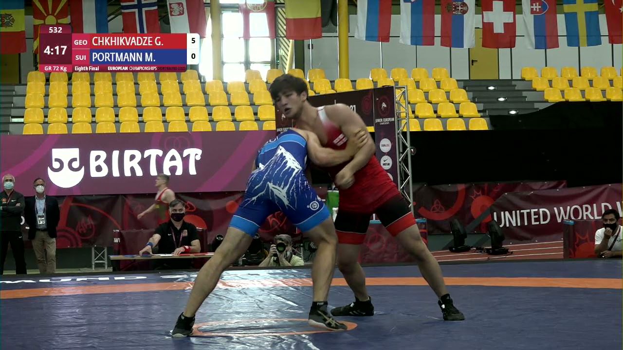 1/8 GR - 72 kg: G. CHKHIKVADZE (GEO) v. M. PORTMANN (SUI) background