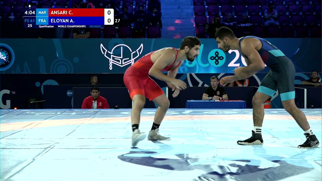 Qual. FS - 61 kg: C. ANSARI (MAR) v. A. ELOYAN (FRA) background
