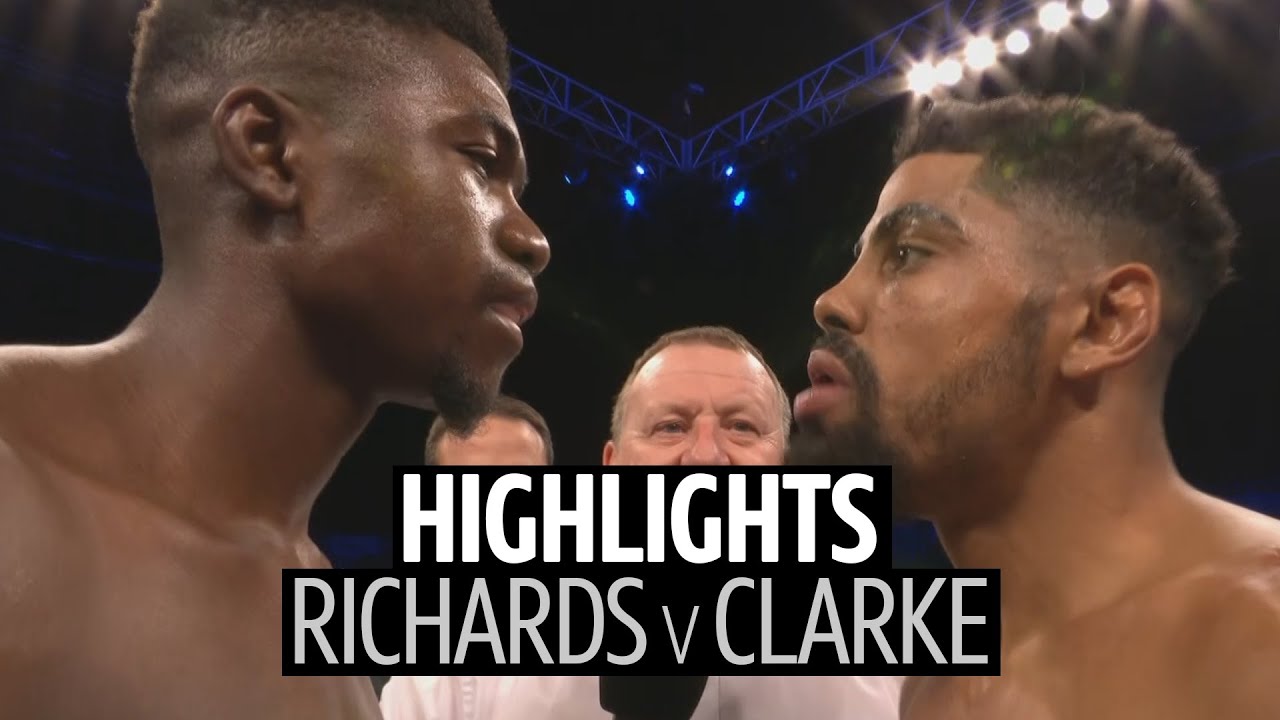 Lerrone Richards v Lennox Clarke fight highlights | 12 round back and forth war! background