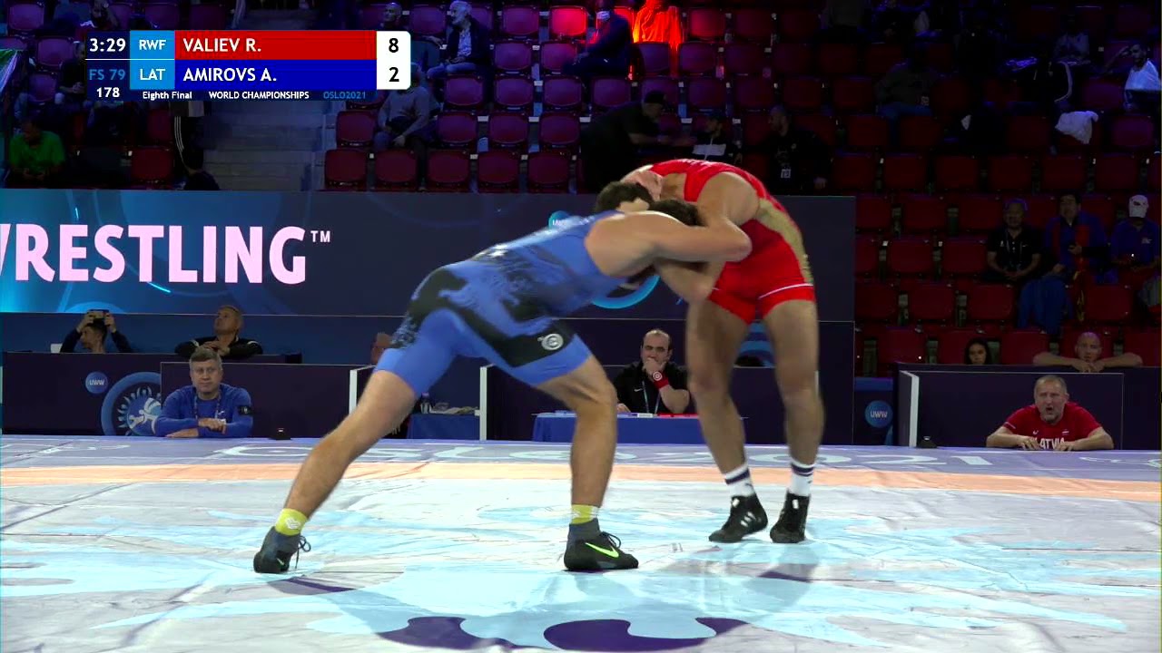 1/8 FS - 79 kg: R. VALIEV (RWF) v. A. AMIROVS (LAT) background