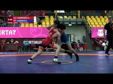 GOLD GR - 63 kg: D. CHKHIKVADZE (GEO) v. G. GURBANOV (AZE) background