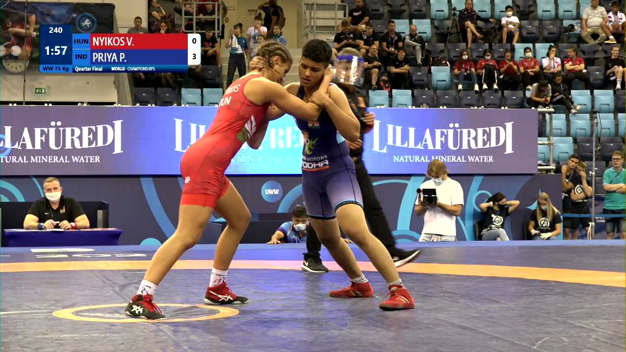 1/4 WW - 73 kg: V. NYIKOS (HUN) v. P. PRIYA (IND)