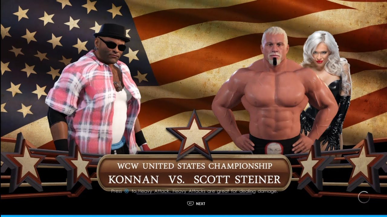 Konnan vs Scott Steiner. Slamboree 2000. WWE 2K22 background