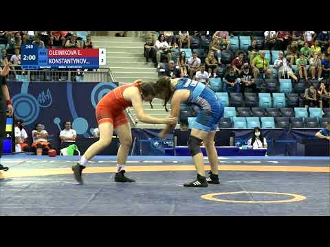 1/2 WW - 65 kg: E. OLEINIKOVA (RUS) v. D. KONSTANTYNOV (UKR) background