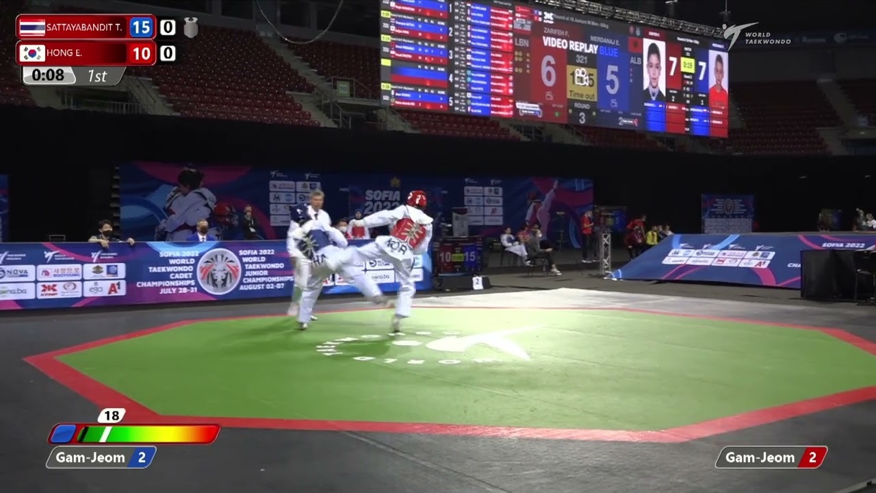 221 R16 Men 55kg THA SATTAYABANDIT T KOR HONG E