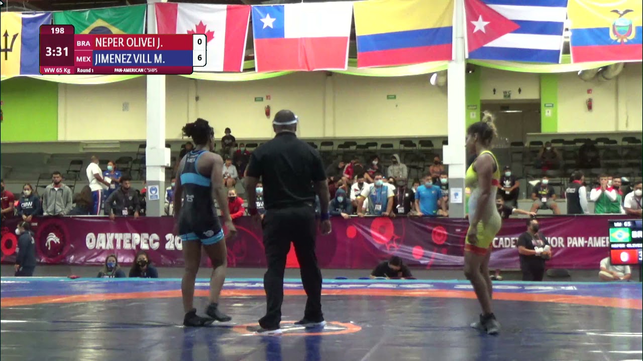 Round 1 WW - 65 kg: J. NEPER OLIVEI (BRA) v. M. JIMENEZ VILL (MEX) background