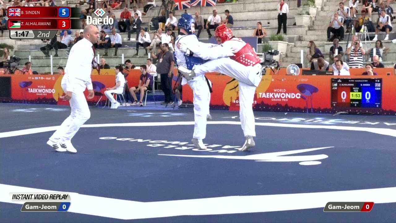 123 M-68kg QF SINDEN Bradly GBR 🔵 vs 🔴 ALHALAWANI Zaid JORI Rome 2022 World Taekwondo GP