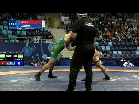 Repechage FS - 110 kg: S. SAHIL (IND) v. M. GELLEN (HUN)