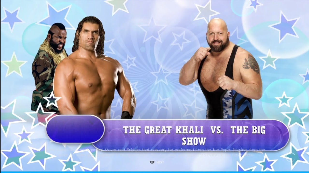 The Great Khali vs The Big Show WrestleMania Revenge 08. WWE 2K22 backdrop