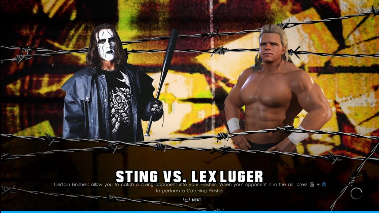 Sting vs Lex Luger WCW Uncensored 2000. WWE 2K22 backdrop