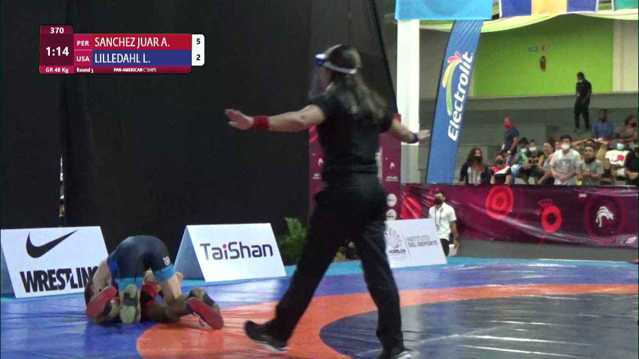 Round 3 GR - 48 kg: A. SANCHEZ JUAR (PER) v. L. LILLEDAHL (USA) background