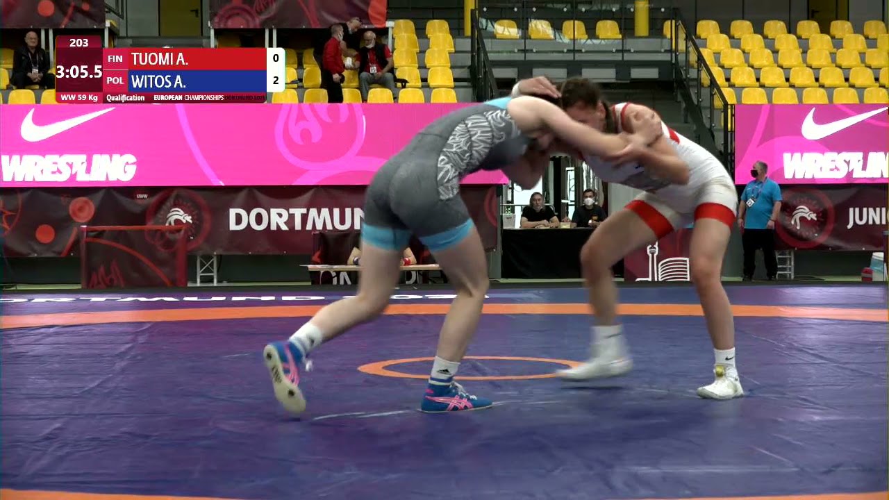 Qual. WW - 59 kg: A. TUOMI (FIN) v. A. WITOS (POL) background