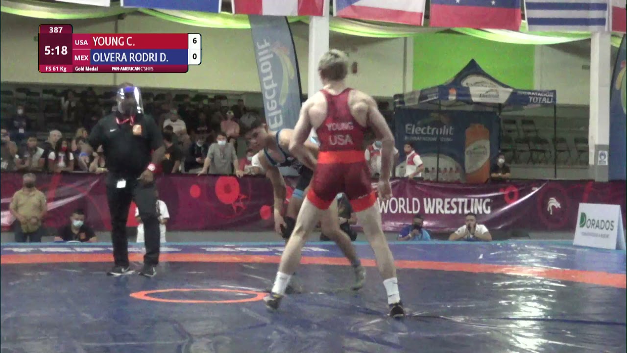 GOLD FS - 61 kg: C. YOUNG (USA) v. D. OLVERA RODRI (MEX) background