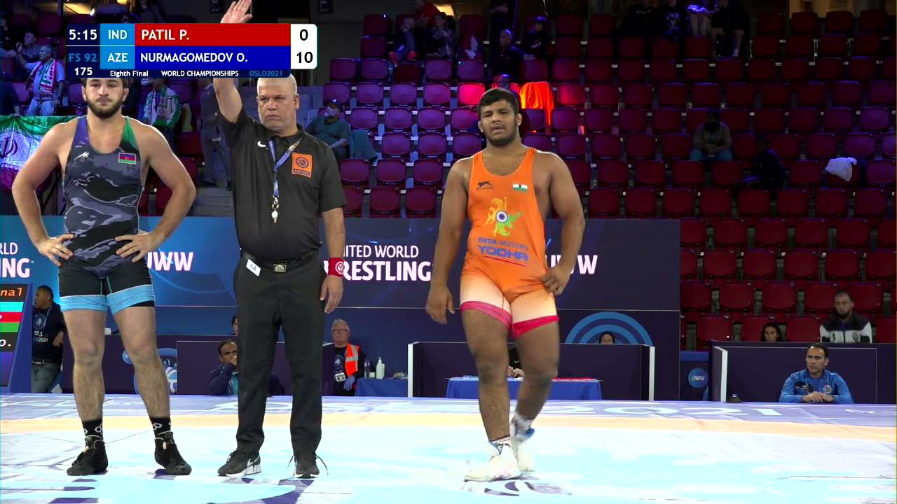 1/8 FS - 92 kg: P. PATIL (IND) v. O. NURMAGOMEDOV (AZE)