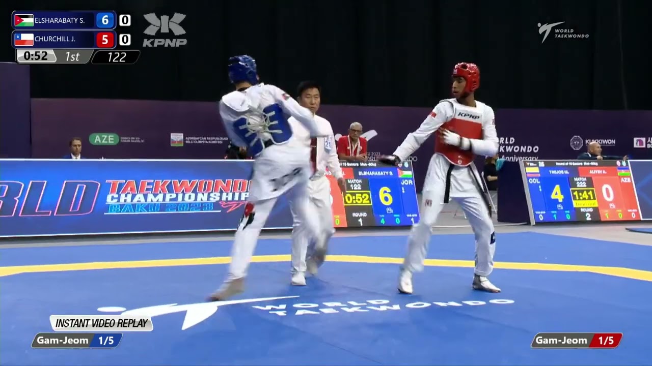 122 Round of 16 Men 80kg JOR ELSHARABATY Saleh CHI CHURCHILL MARTINEZ Joaquin