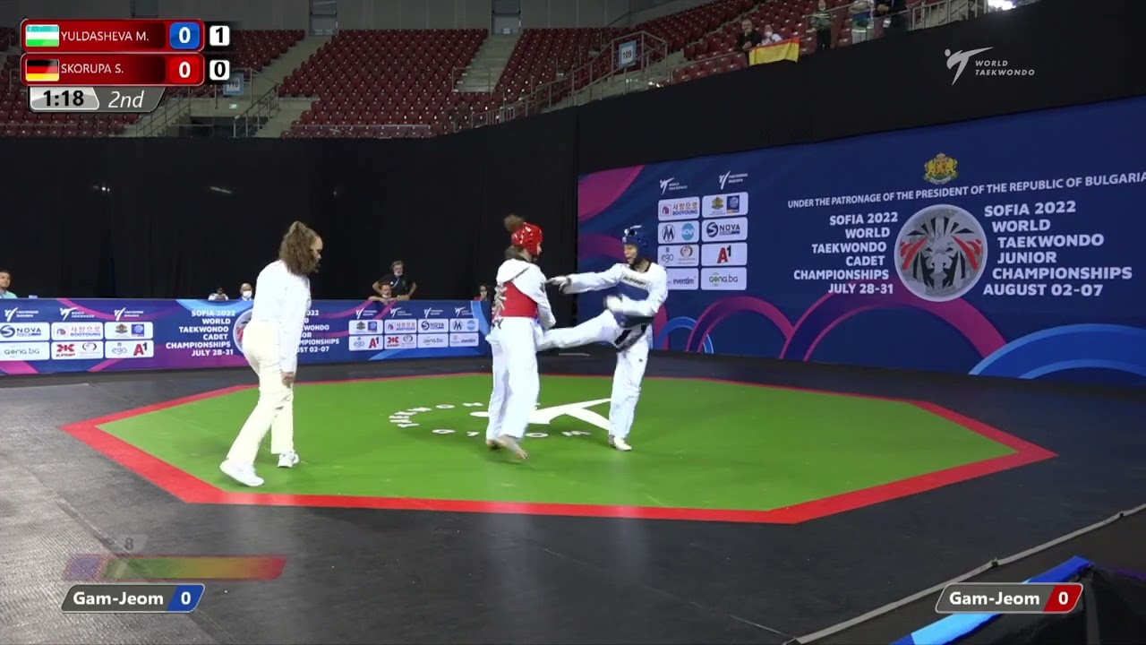 511 R32 Women 55kg UZB YULDASHEVA M GER SKORUPA S background