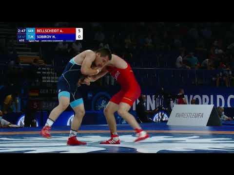 1/8 GR - 67 kg: A. BELLSCHEIDT (GER) v. N. SOBIROV (TJK) background