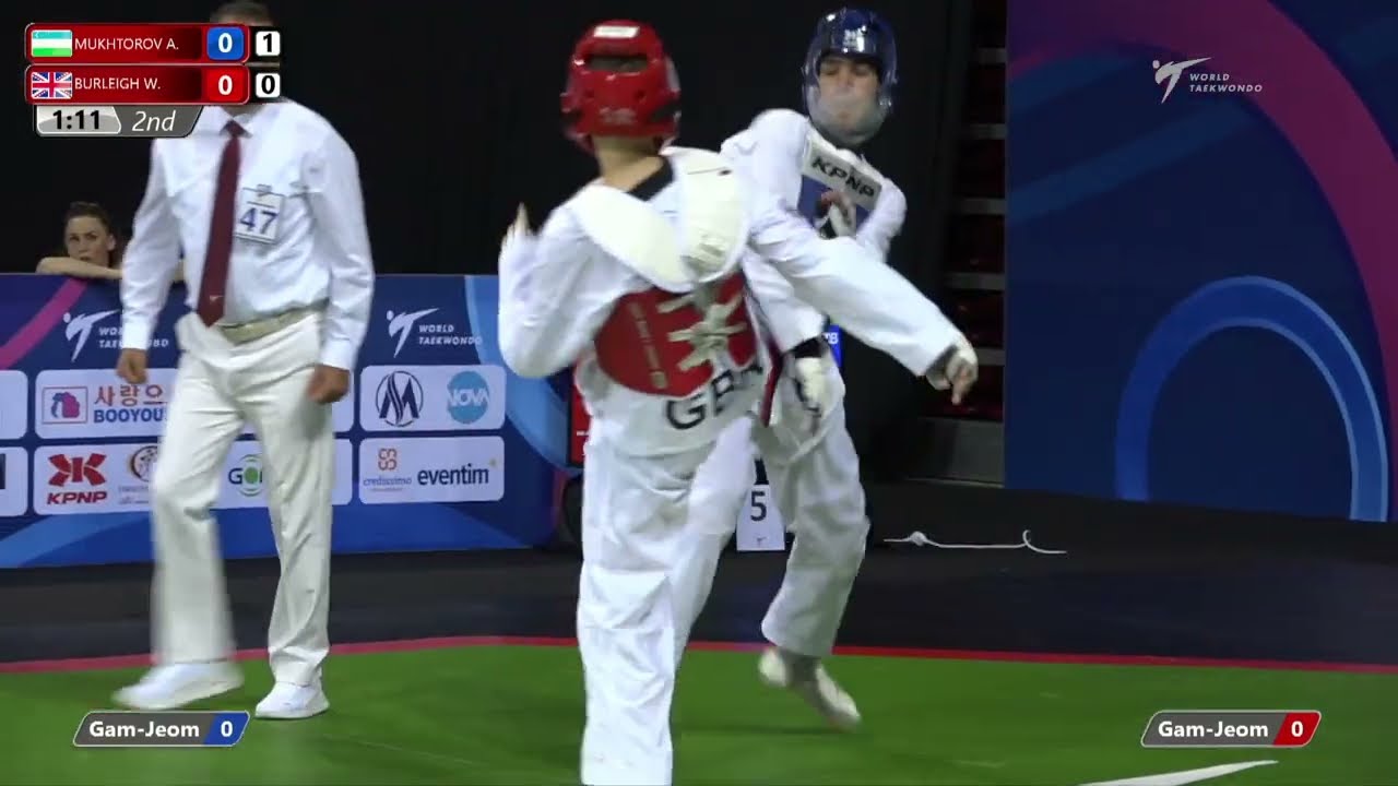 501_Round of 64_Boys -65kg_UZB_MUKHTOROV A.GBR_BURLEIGH W