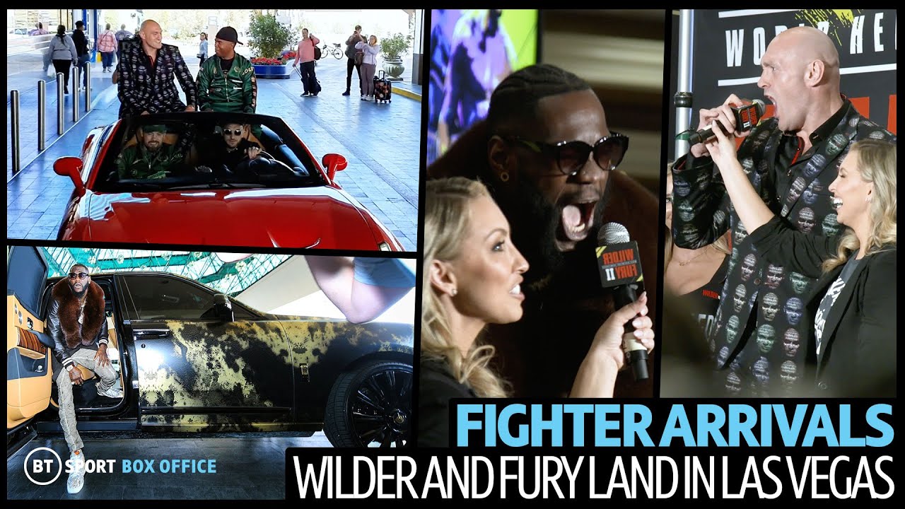 "WHO'S READY FOR A ******* WAR?!" Tyson Fury and Deontay Wilder arrive in Las Vegas