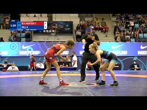 Repechage WW - 43 kg: Y. KULAKIVSKA (UKR) v. A. DILL (USA) background