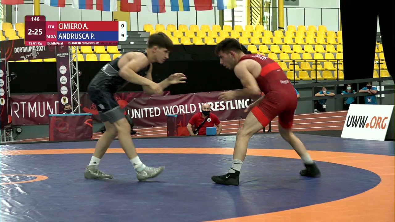 1/8 FS - 61 kg: A. CIMIERO (ITA) v. P. ANDRUSCA (MDA) background