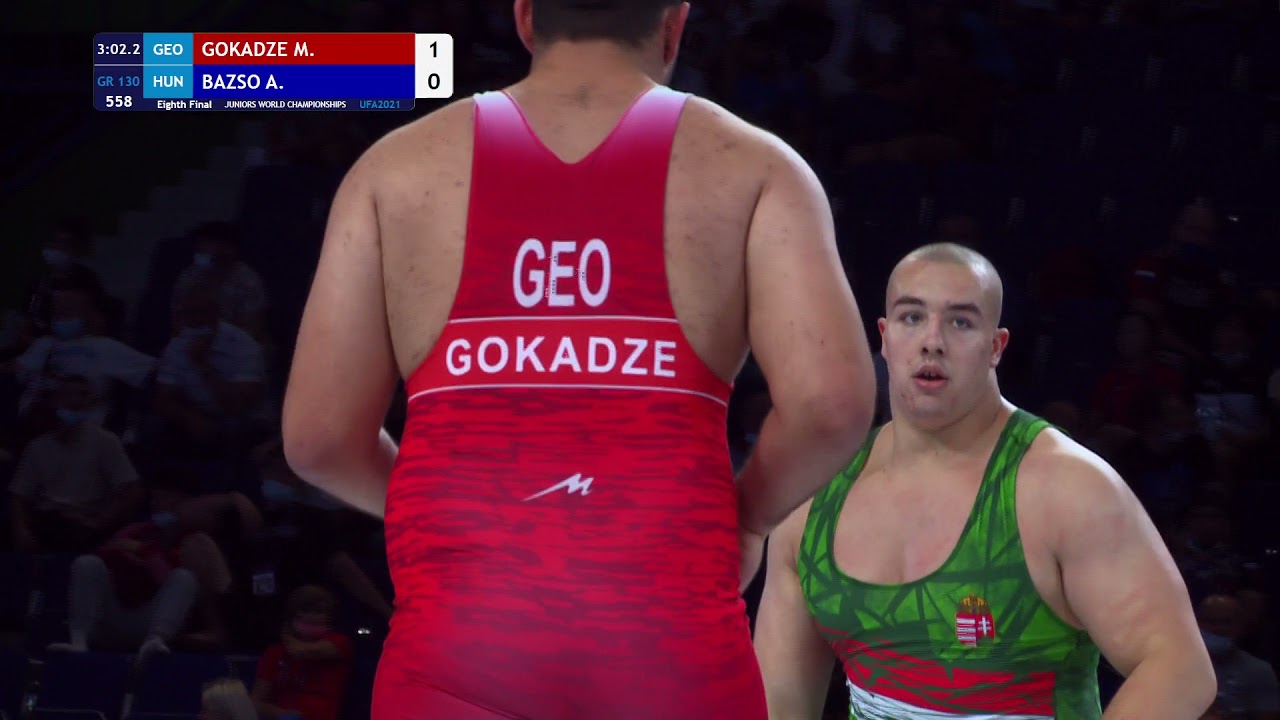 1/8 GR - 130 kg: M. GOKADZE (GEO) v. A. BAZSO (HUN)